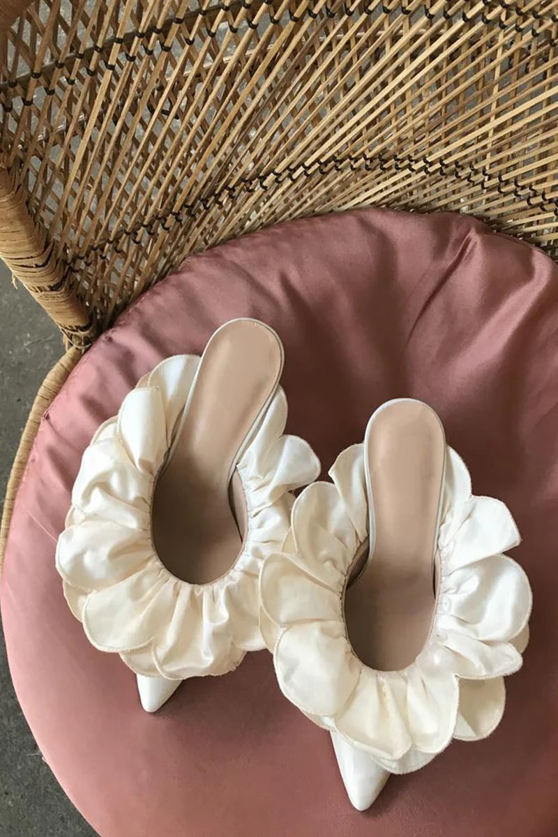 petal-shaped high heels
