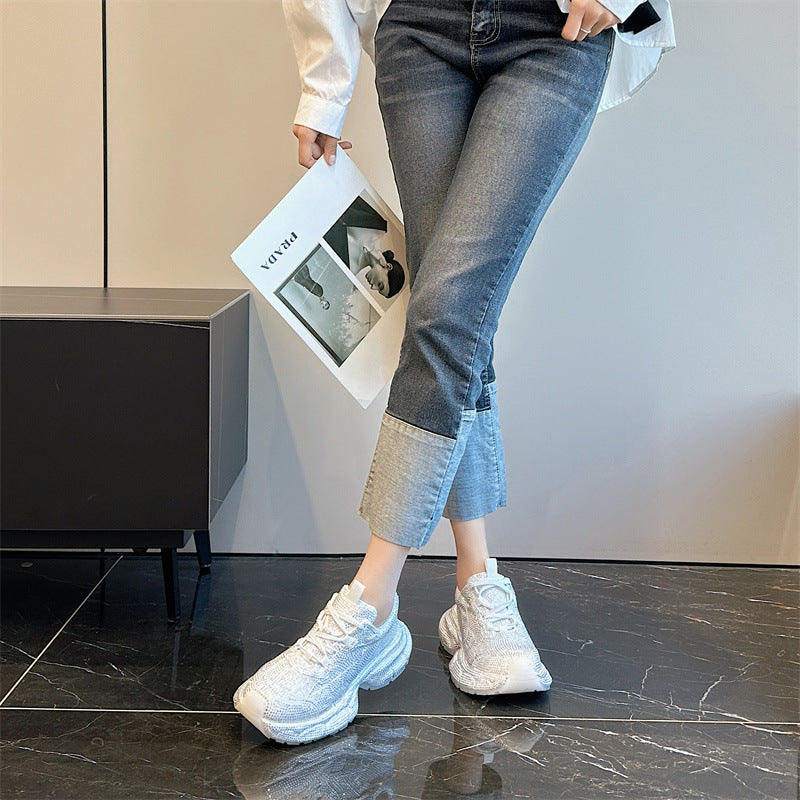 Sparkly Drill Platform Shoes