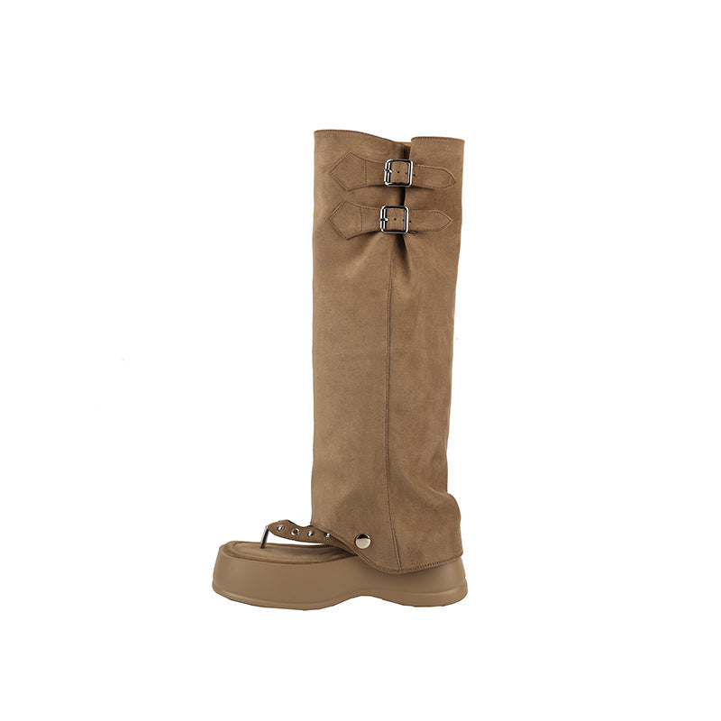 Two-in-one clip-toe boots