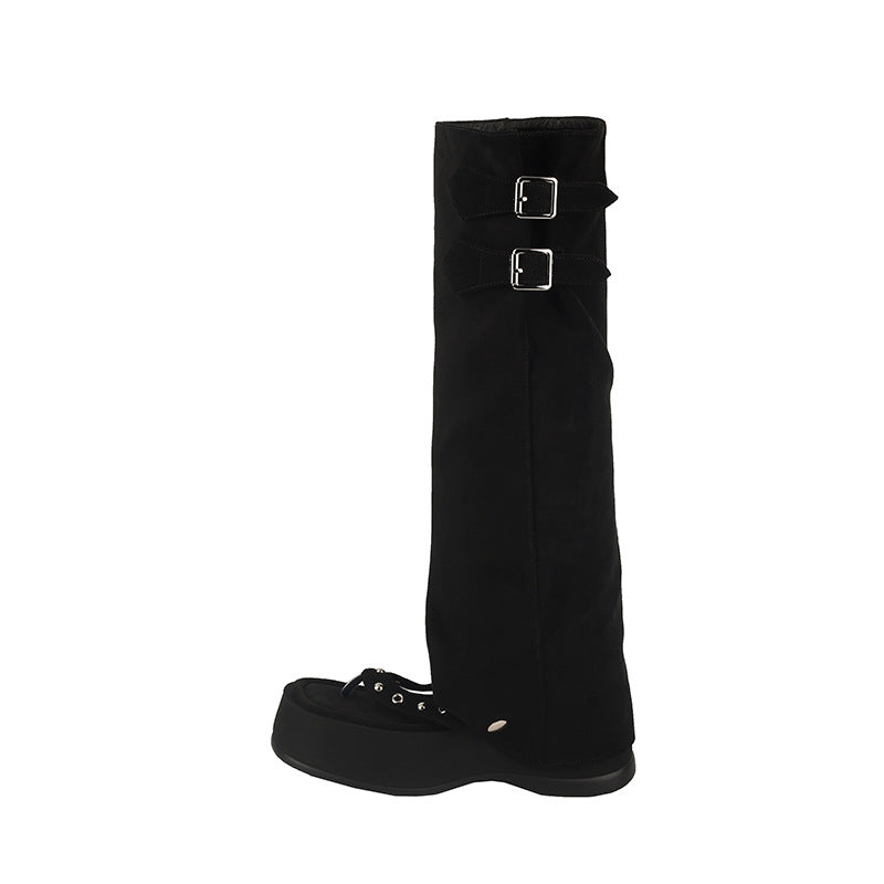 Two-in-one clip-toe boots