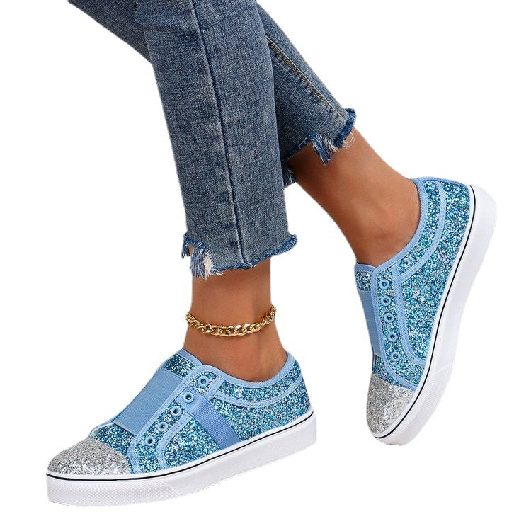 Shallow shiny canvas shoes
