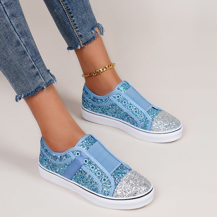 Shallow shiny canvas shoes