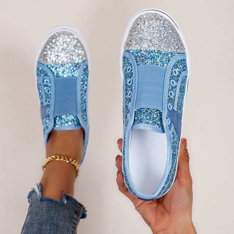 Shallow shiny canvas shoes