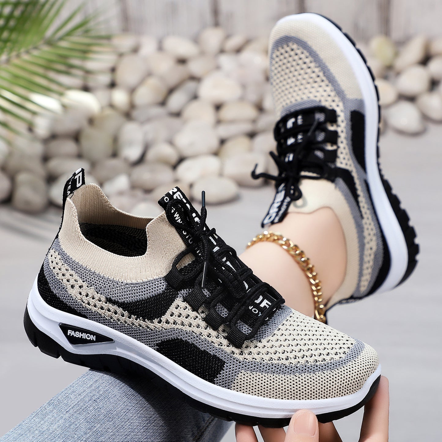 Woven pumps sneakers