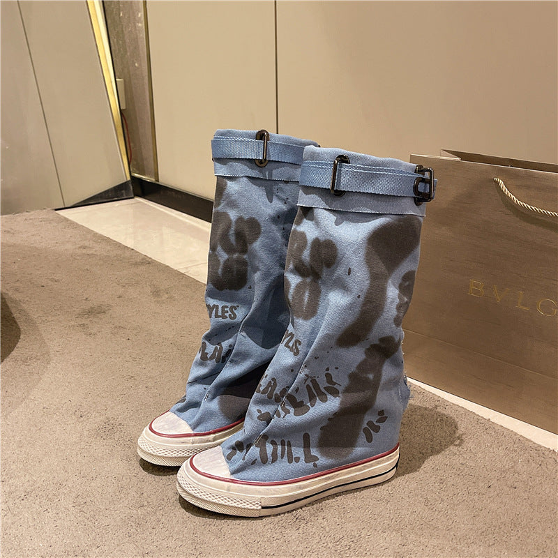 Graffiti casual sneakers and boots