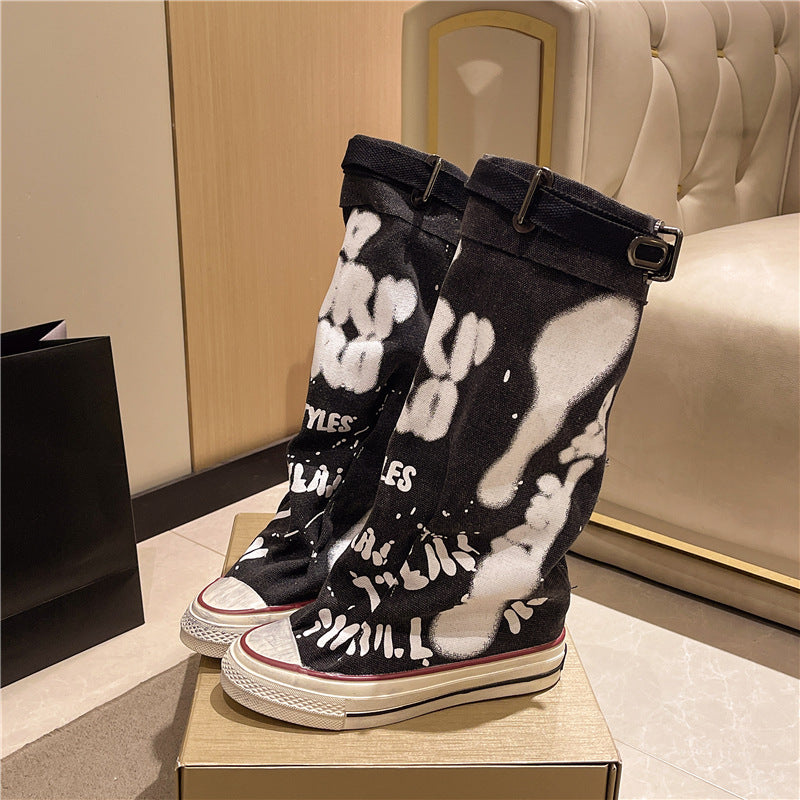 Graffiti casual sneakers and boots