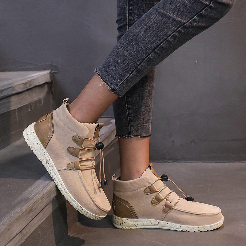 High-top zippered ankle boots