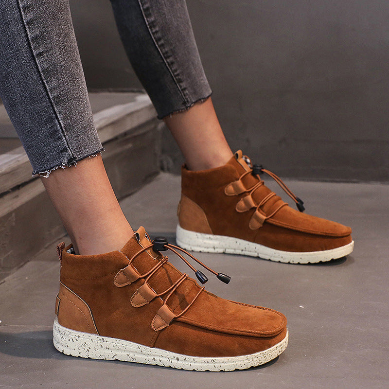 High-top zippered ankle boots