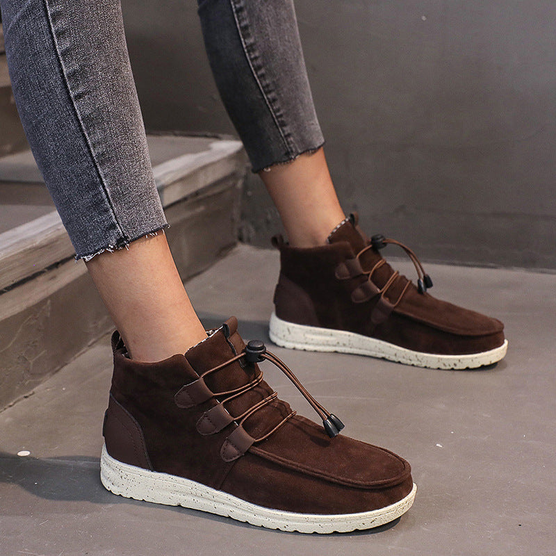 High-top zippered ankle boots