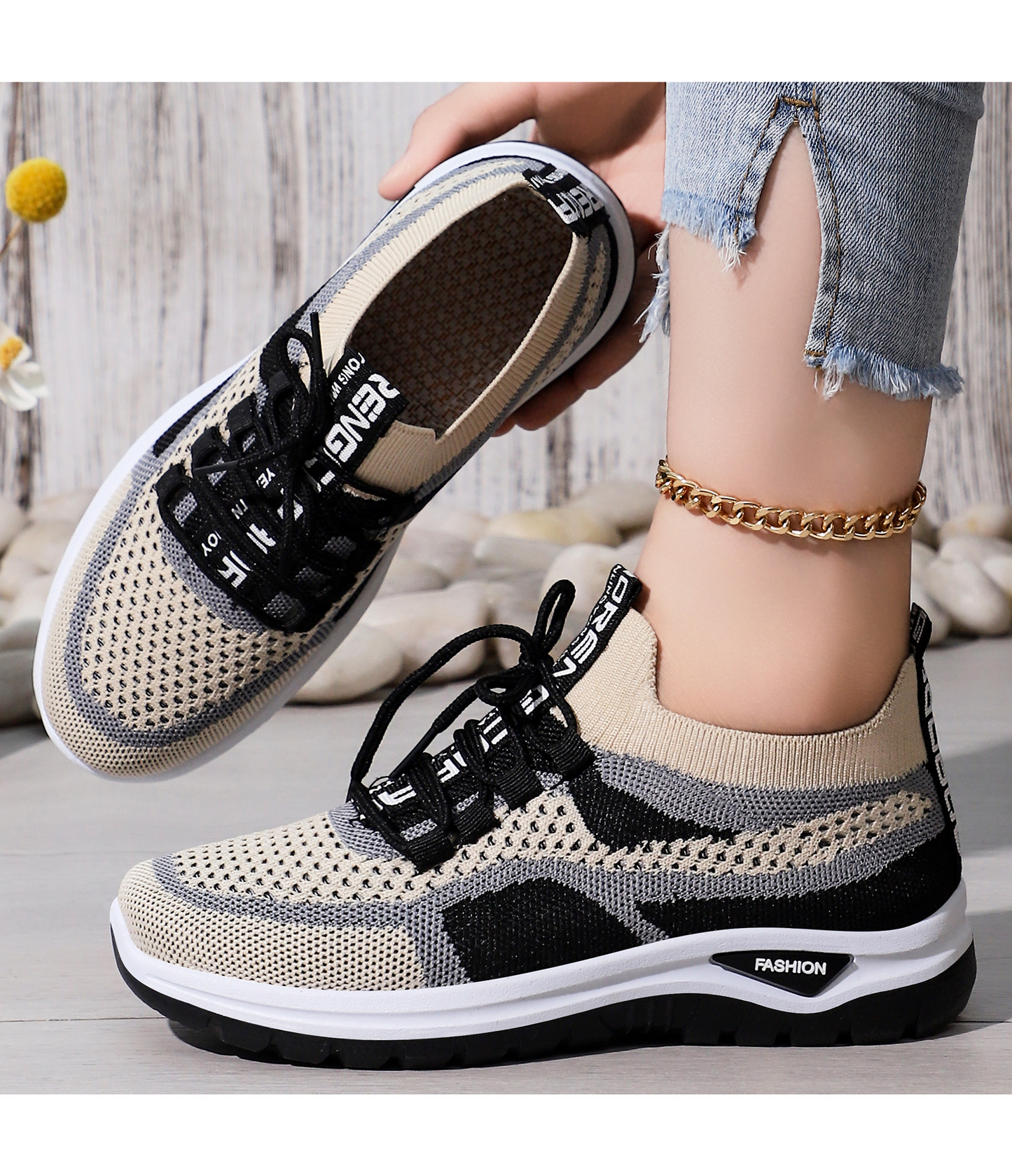 Woven pumps sneakers