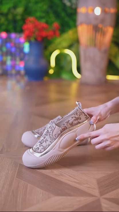 Floral soft loafers