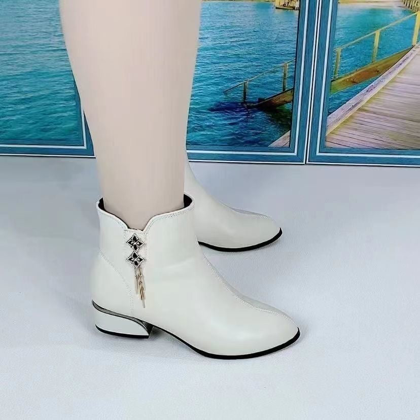 Women's Soft-soled Fringed Velvet Boots