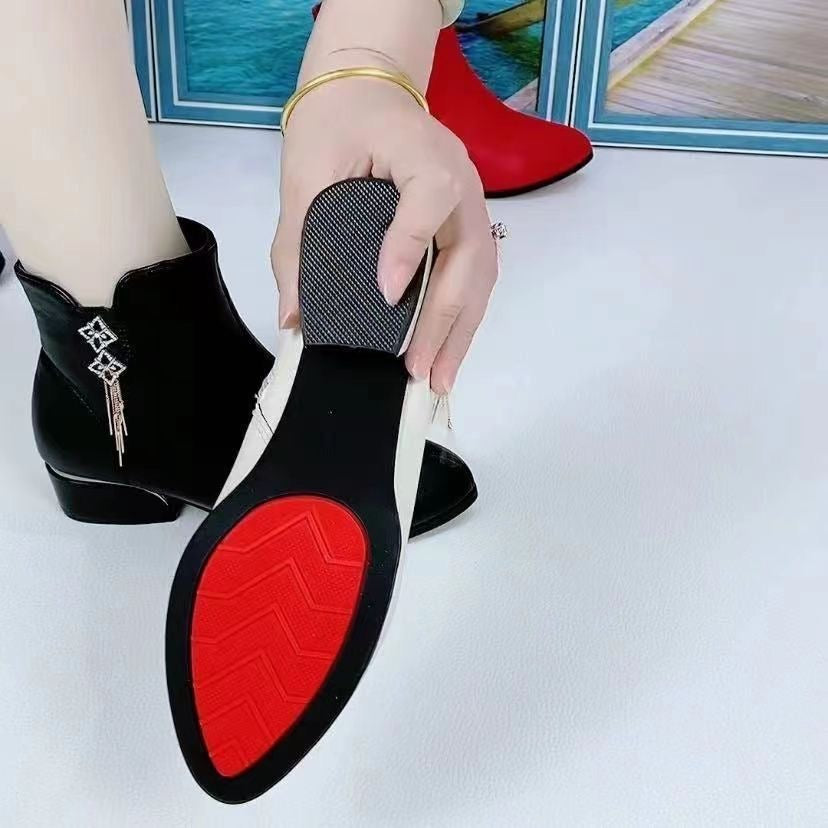 Women's Soft-soled Fringed Velvet Boots