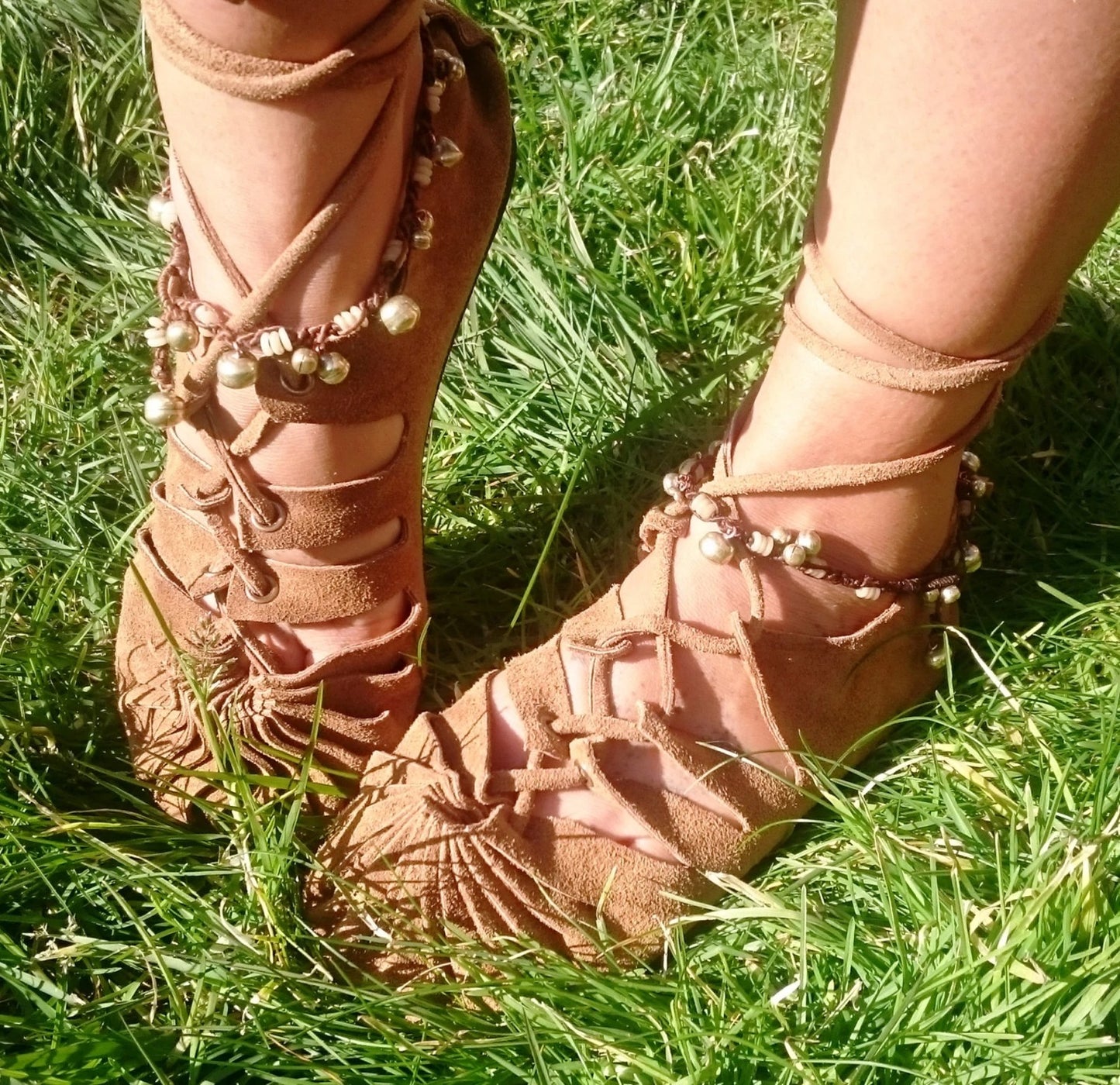Camel leather sandals
