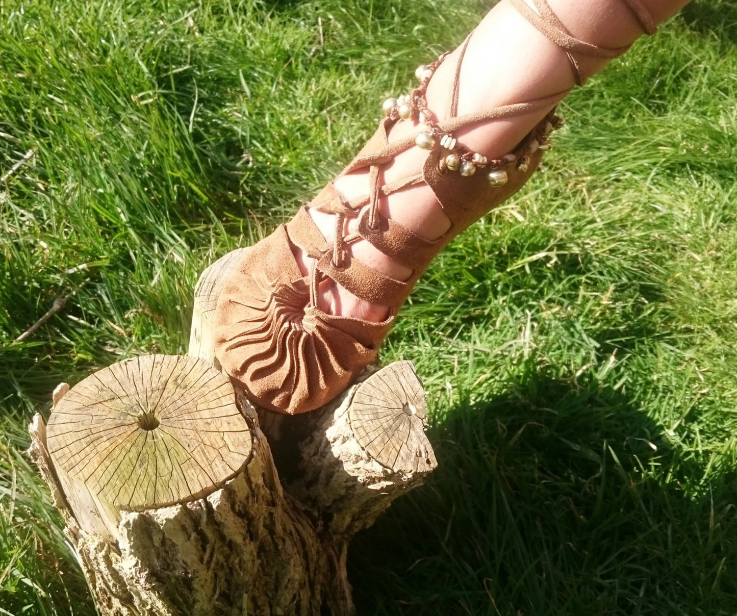 Camel leather sandals