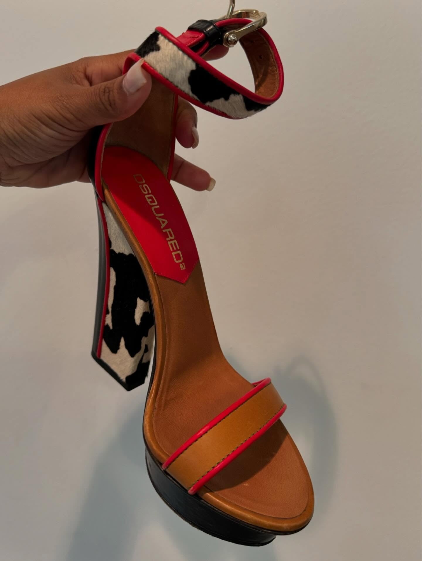 cow print heels