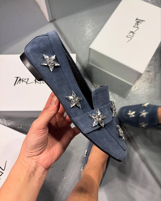 Genuine leather star flats