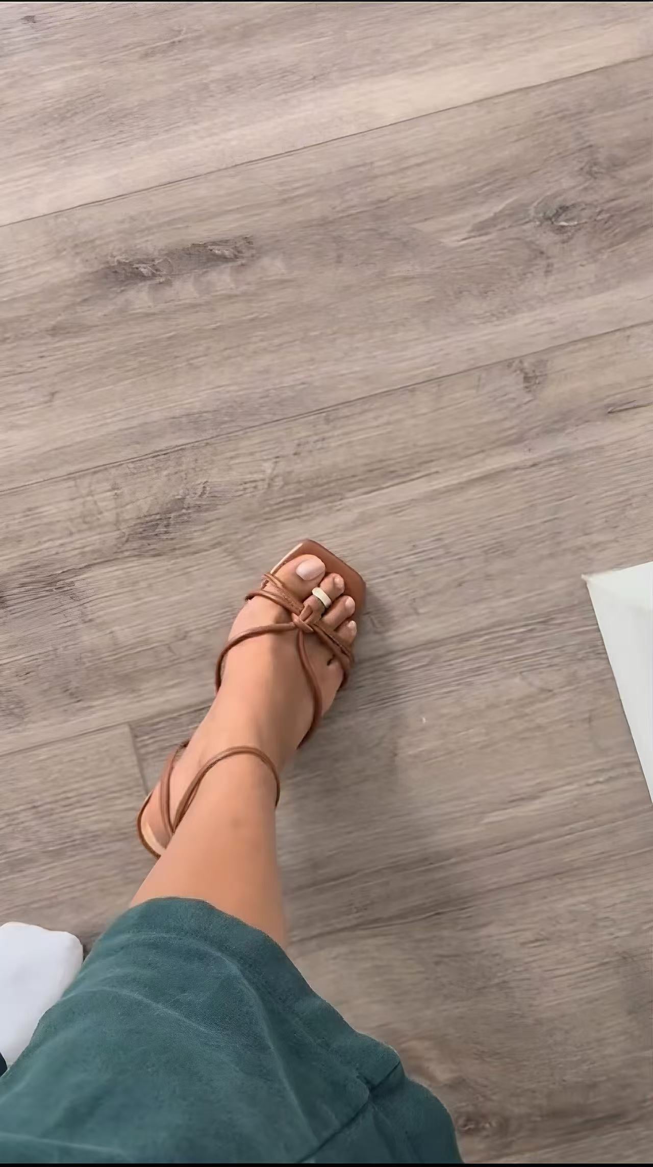 Square open toe pumps