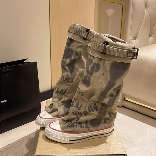 Graffiti casual sneakers and boots