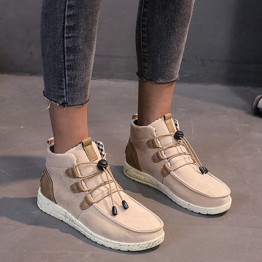 High-top zippered ankle boots