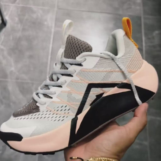 Colorblock mesh breathable sneakers