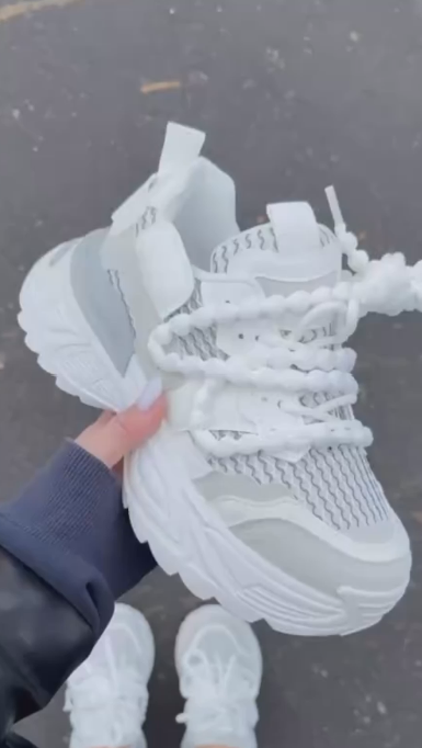 White platform sneakers