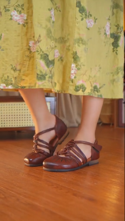 Brown leather sandals