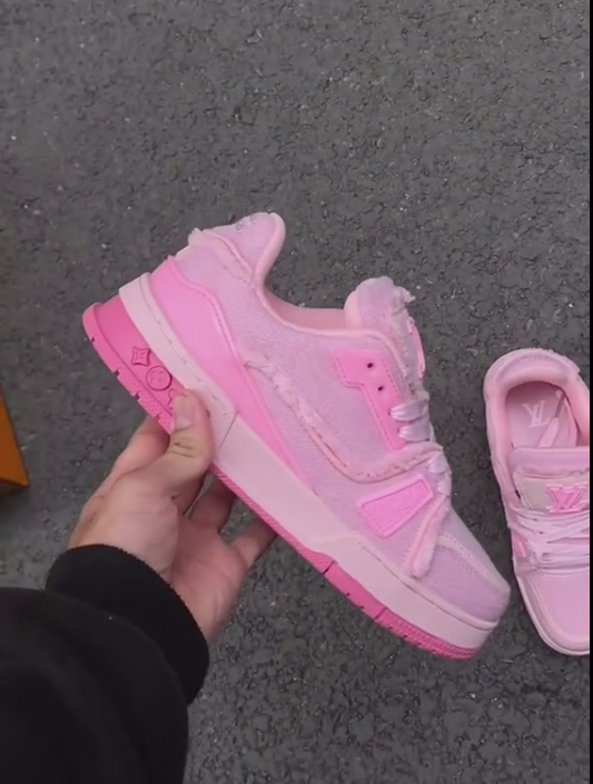 Pink platform sneakers
