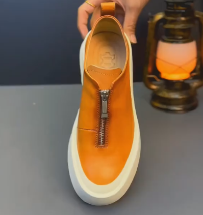 Zippered platform loafers