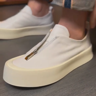 Zippered platform loafers
