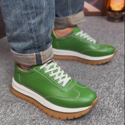 Lace-up thick-soled comfortable loafers