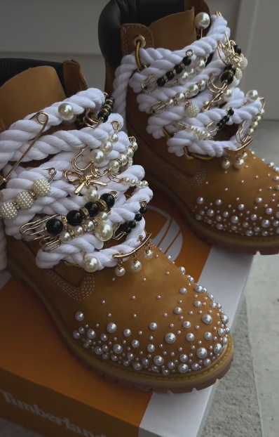Women's Pearl Diamond Ankle Boots