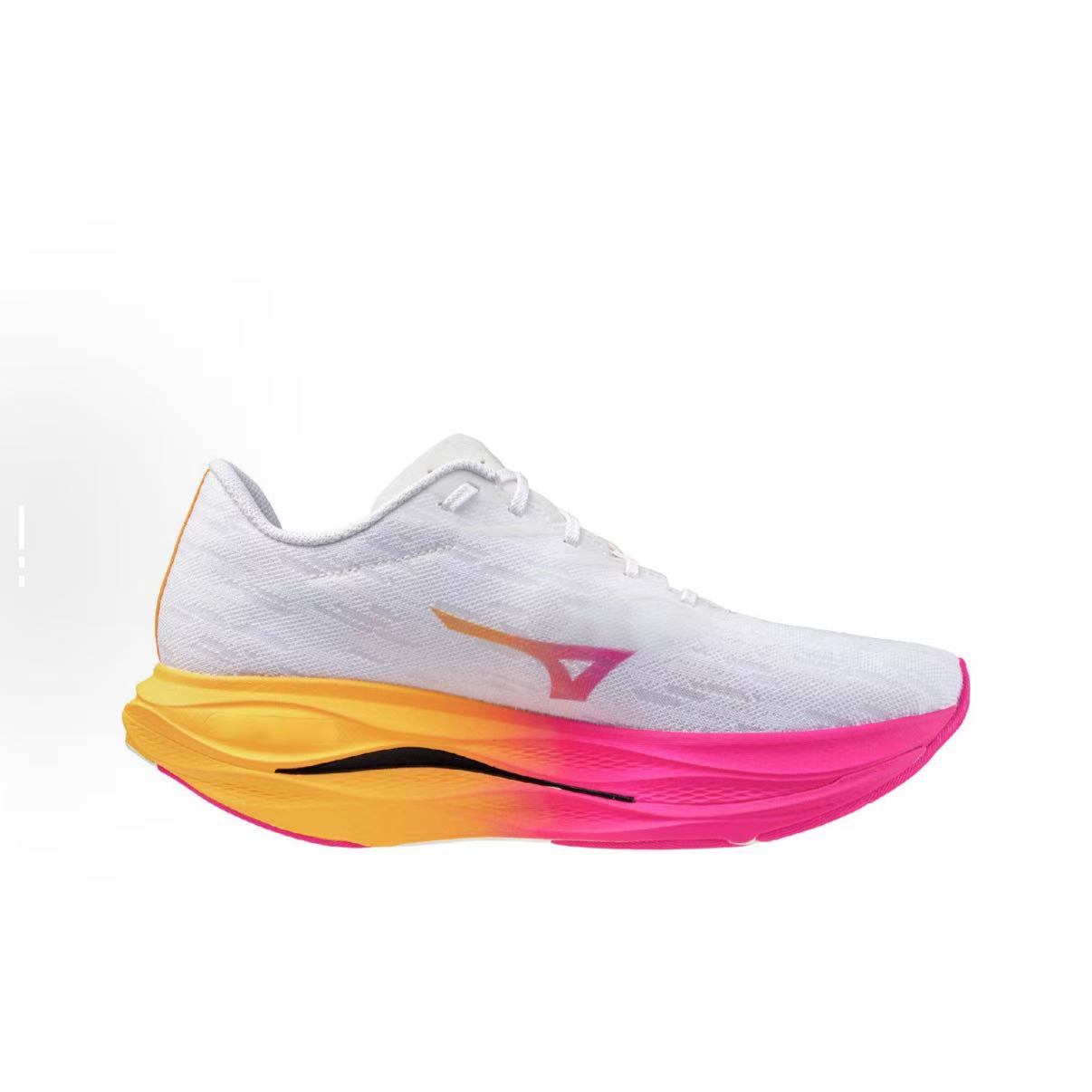 Pink and orange colorblock running shoes