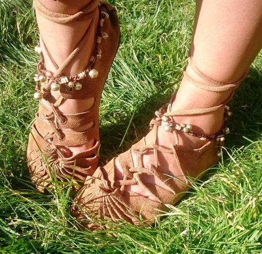 Camel leather sandals