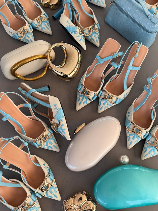 Patterned fashionable stiletto high-heeled sandals