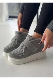 All-match autumn and winter lambskin ankle boots