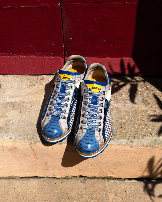 Leather crocodile pattern sneakers
