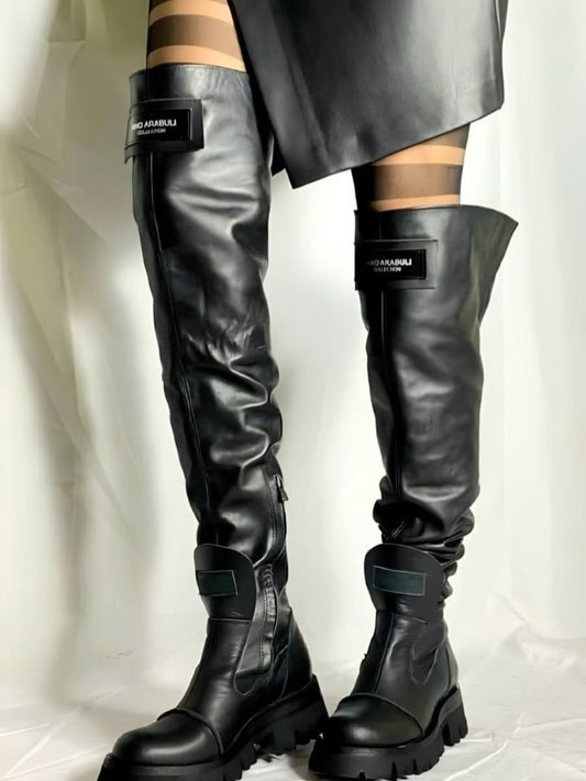 Irregular length ankle boots