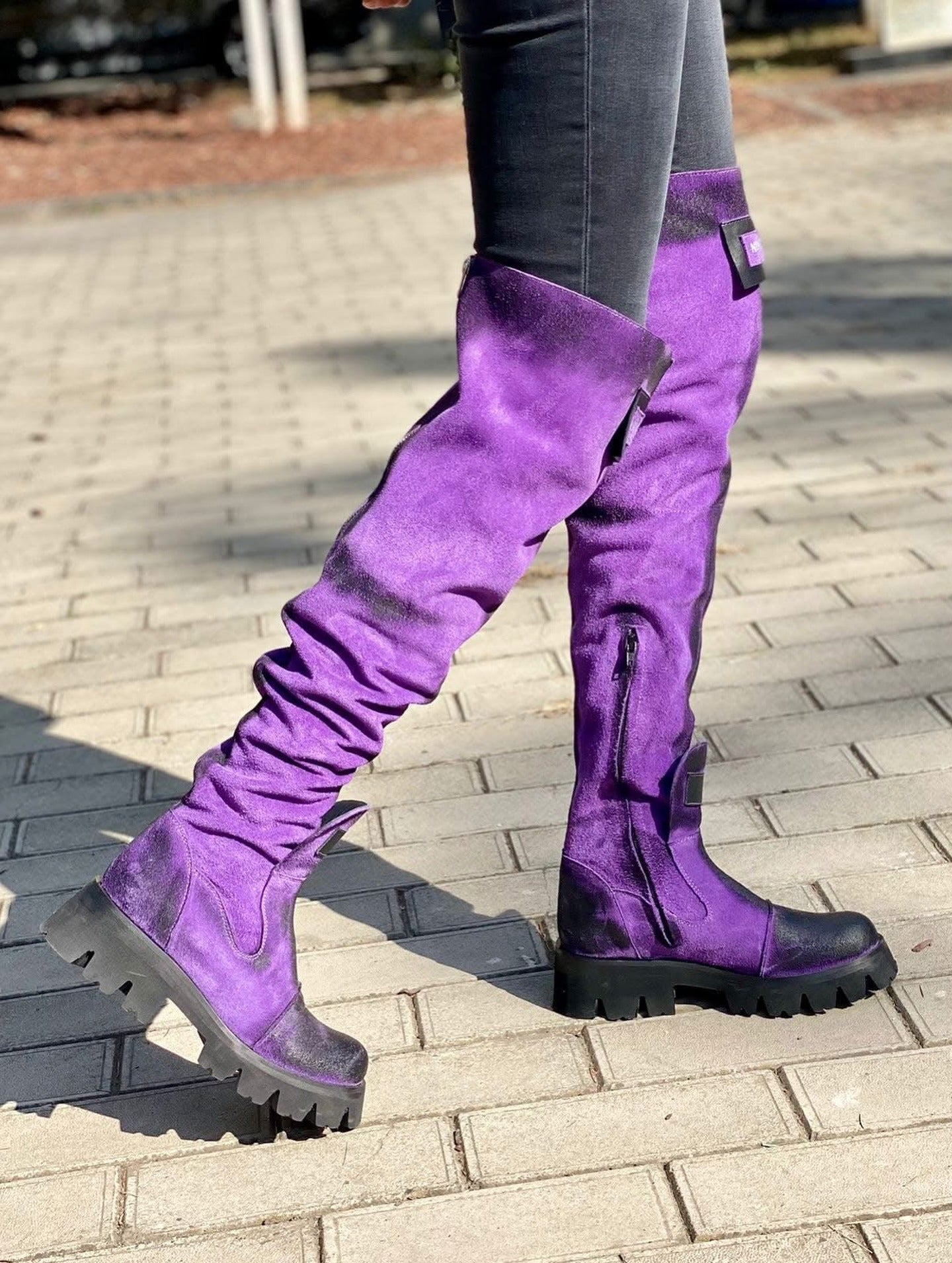 Irregular length ankle boots