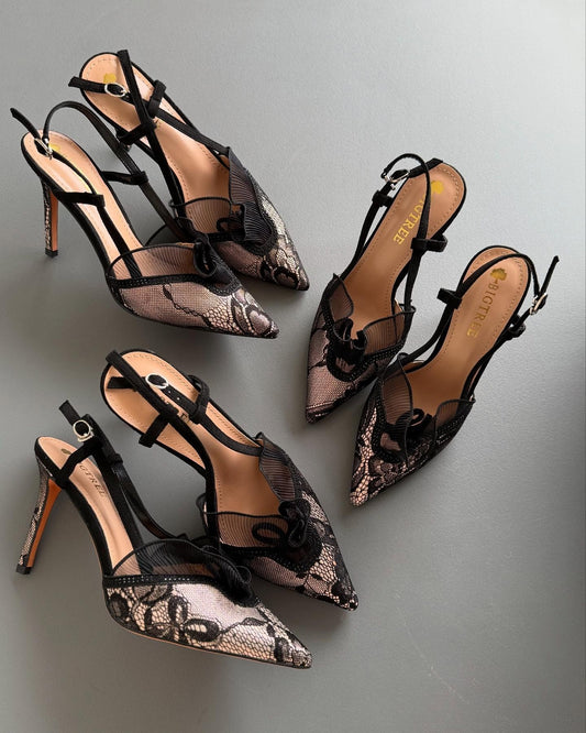 Lace high heels