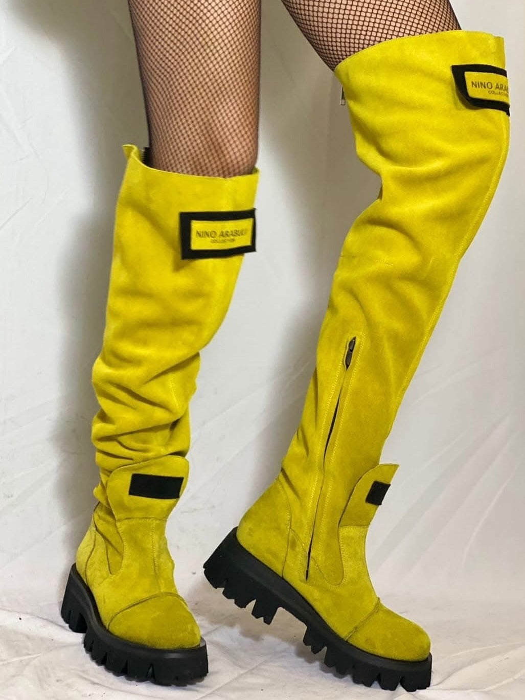 Irregular length ankle boots