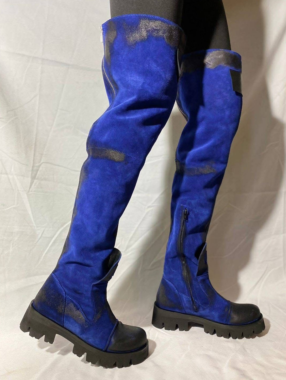 Irregular length ankle boots