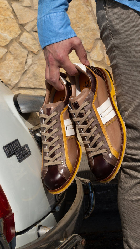 Colorblock Men's Comfortable Leather Shoes
